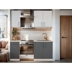 Кухонный гарнитур Tobi Sho OPTIMA-К1 со столешницей 1.8 м Нимфея Альба/Антрацит, корпус Белый