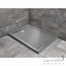 Прямоугольный акриловый душевой поддон Radaway Doros F Stone Anthracite 1400x1000 SDRF1410-01-64S черный камень