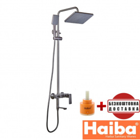 Душевая колонна со смесителем HAIBA Kubus 009-J Graphite