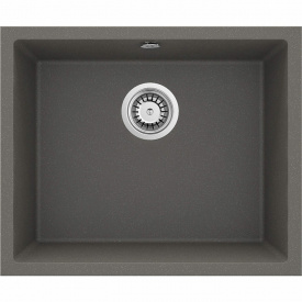 Deante Мойка кухонная Corda, гранит, квадрат, без крыла, 550х460х204мм, чаша - 1, встраиваемая, антрацит
