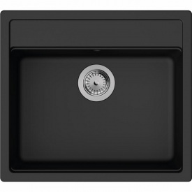 Hansgrohe Мойка кухонная S52, гранит, прямоуг., без крыла, 550х490х190мм, чаша- 1, встраиваемая, S520-F510, черный графит
