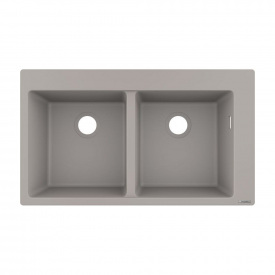 Кухонная мойка Hansgrohe S510-F770 770х510 на две чаши 370/370, Concretegrey (43316380)