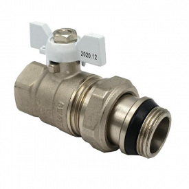 Кран-американка V&amp;G Optima 1/2" ВН прямой белая бабочка