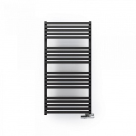 Полотенцесушитель электрический Terma Quadrus Slim One 87х45, скрытое правое подключение, без вилки, черный матовый (WWQSN087045-K9M5E8P)
