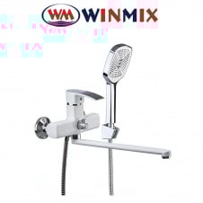 Смеситель для ванны длинный нос Winmix (Euro) Magnum White-Chrome (Chr-006), Польша