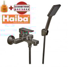 Змішувач для ванни короткий ніс HAIBA Kubus Euro Graphite (Chr-009)