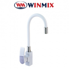 Смеситель для кухни рефлекторный белый гусак Winmix (nut) Magnum REFLECTOR White-Chrome (Chr-011), Польша Долина