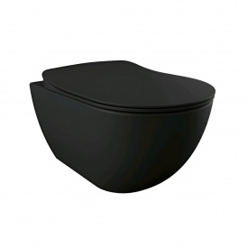 Унитаз подвесной Creavit Free Rim-Off FE322 безободковый, без крышки, черный матовый