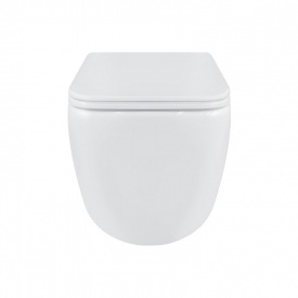 Унитаз подвесной Qtap Gemini безободковый с сиденьем Soft-close белый (QT2533076EUQW)