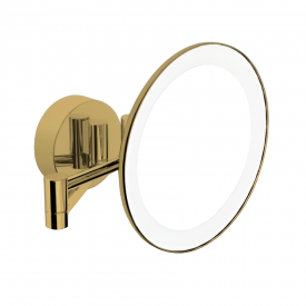 Зеркало косметическое Stellaforme Dodatki увеличение х3, с подсветкой LED, золото