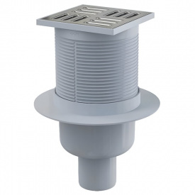 Трап сливной ALCA PLAST APV2 105х105/50 мм вертикальный серый
