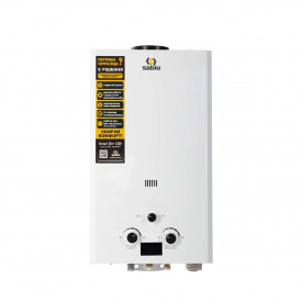 Газовая колонка Sabio 20 кВт, 10л/мин дымоход, белая