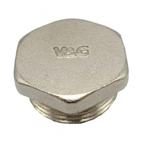 Заглушка V&amp;G 1/2" ЗР никелированная латунь