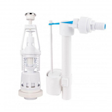 Арматура для сливного бачка Lidz (WHI) 60 02 K001 03 с клапаном, хром кнопка (LIDZWHI6002K00103)