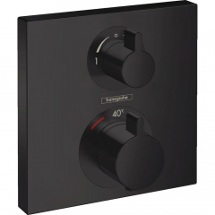 Смеситель скрытого монтажа Hansgrohe Ecostat Square 2 режима, черный матовый (15714670) Київ