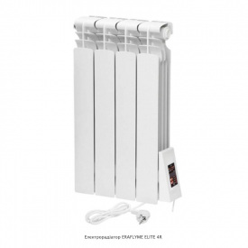 Электрический радиатор ERAFLYME ELITE 4R 580х370 490Вт 10м2, белый (0,58м)