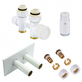 Комплект Duo-plex Mini прямой GZ 1/2"x16х2 mm PEX, белый, головка MINI M30x1,5 + комплект трубок с двойной розеткой (606200052)