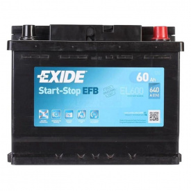 Аккумулятор автомобильный EXIDE START-STOP EFB 60A (EL600)