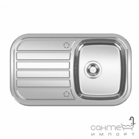 Прямоугольная кухонная мойка на одну чашу с сушкой Reginox Regent 10 New Polished Steel полированная сталь