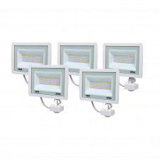 Комплект светодиодных прожекторов Lightwell 50W с датчиком движения 5 шт (LW-FL-W-50-S)