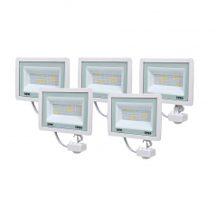 Комплект світлодіодних прожекторів Lightwell 50W з датчиком руху 5 шт (LW-FL-W-50-S) Київ
