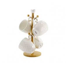 Набір кружок 4 предмети на дерев'яній підставці PJ02850 Interos