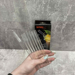 Набор трубочек стеклянных 6 шт Simax Exclusive 10*150 мм прозрачные 40151/6 Кропивницкий