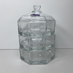 Конфетница с крышкой стеклянная Diamond Olens O102-015 Киев
