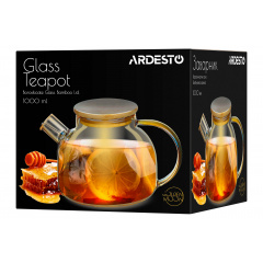 Заварочный чайник стеклянный 1000 мл Ardesto Golden Moon AR3010GBG Вишневое