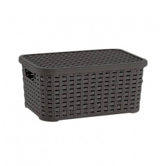 Корзина для хранения с крышкой коричневая Irak Plastik 31*21*15,7 см см SP295 Херсон