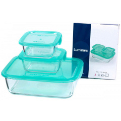Набір харчових контейнерів 3 пр (380 мл, 380 мл, 1970 мл) Luminarc Keep n Box Lagoon P0730 Вишневе