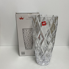 Ваза скляна Diamond 27.5 см Yujing Glassware 2754/6902-1 Біла Церква