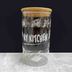 Банка скляна з бамбуковою кришкою "My kitchen" 1000 мл S&T 7029-05 Хмельницький