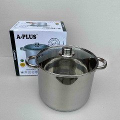 Каструля з нержавіючої сталі зі скляною кришкою 8,5л A-PLUS 1391 Чернігів