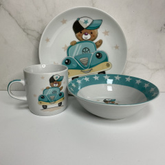 Набор фарфоровой детской посуды Little Driver 3 предмета Limited Edition C672 Хмельник