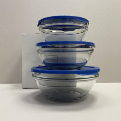 Набор салатников с крышками 3 шт 17.3/20/23 см Pasabahce Chefs 98304 Петрово