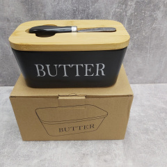 Маслянка керамічна з ножем матова "Butter" A-Plus 0480 Вінниця