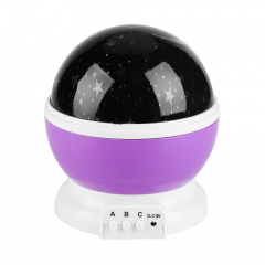 Лампа на батарейках та USB шнуром Проектор-нічник "Зоряне небо" Star master S-001/8111 фіолетовий Покровськ