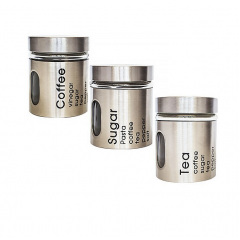 Набір банок для сипучих продуктів 320 мл Coffee Tea Sugar S&T 7028-02 Бердичів
