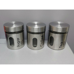Набір банок для сипучих продуктів 320 мл Coffee Tea Sugar S&T 7028-02 Бердичів