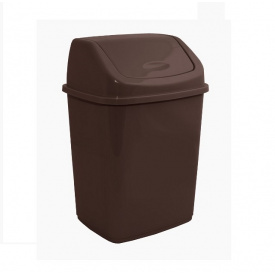 Мусорное ведро с крышкой 10 л темно-коричневый Алеана 122063
