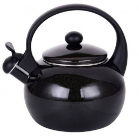 Чайник емальований із свистком пластикова ручка 2.2л Kamille KM-1038A чорний
