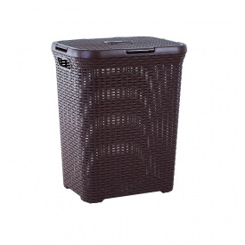Корзина для белья 50 л 55*43*32 см "Ротанг" Алеана 122098 темно-коричневая