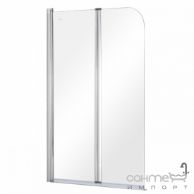 Шторна на ванну Besco Prime-2S 900x1400 хром/прозрачное стекло