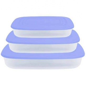 Набір прямокутних контейнерів для харчових продуктів 3 шт Альона фіолетовий 167020