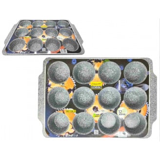 Форма для випікання кексів 12 шт Maestro 1128-12 сірий мармур
