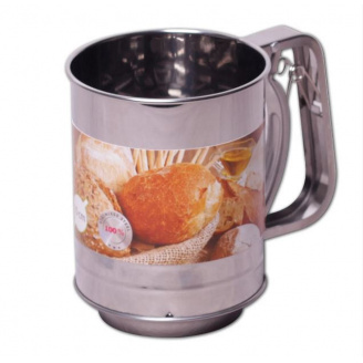 Кружка-сито d-10 см h-13 см для просеивания муки с тройным ситовым дном Kamille КМ-7784