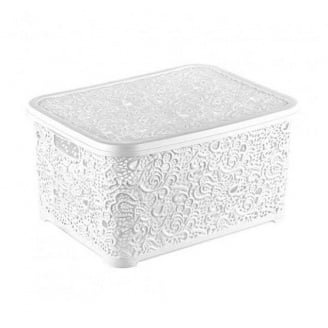 Кошик для зберігання побутових речей Elif Plastik Ажур 10 л Білий (377)