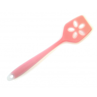 Лопатка силиконовая с прорезями красная Genes 30 х 8 см ROZ-1014