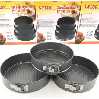 Набор форм для выпечки круглые разъемные 24/26/28 см 3 штуки A-PLUS 0037